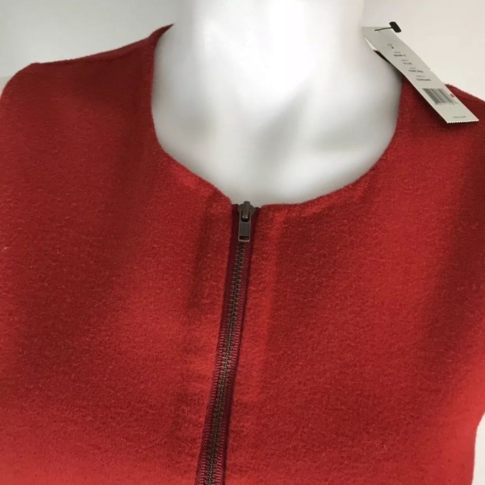 THEORY Bobbi Wool Zip Up Sleeveless Dress - Picture 7 of 8